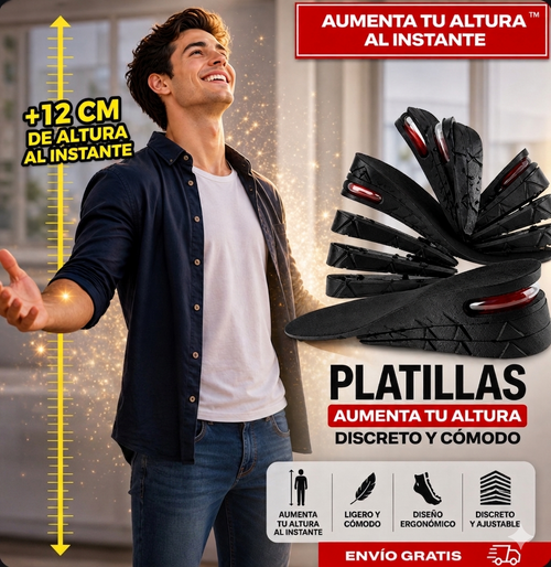 Oferta Especial 50% OFF : Elevate™ – Gana +9 cm de Altura Inmediata con Plantillas Ajustables de 4 Niveles
